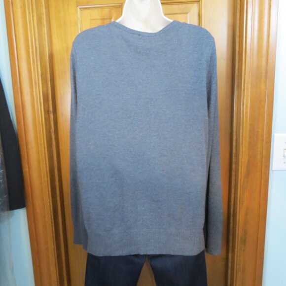 NWT Lauren Michelle Grey Cardigan Sweater Embroidered Bling Wool Blend XL - Picture 7 of 11